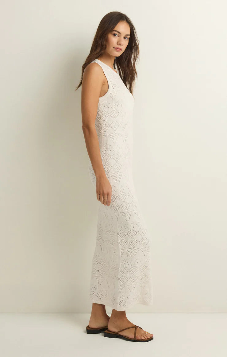 z supply mallorca crochet midi dress MALLORCA MIDI DRESS IN WHITE