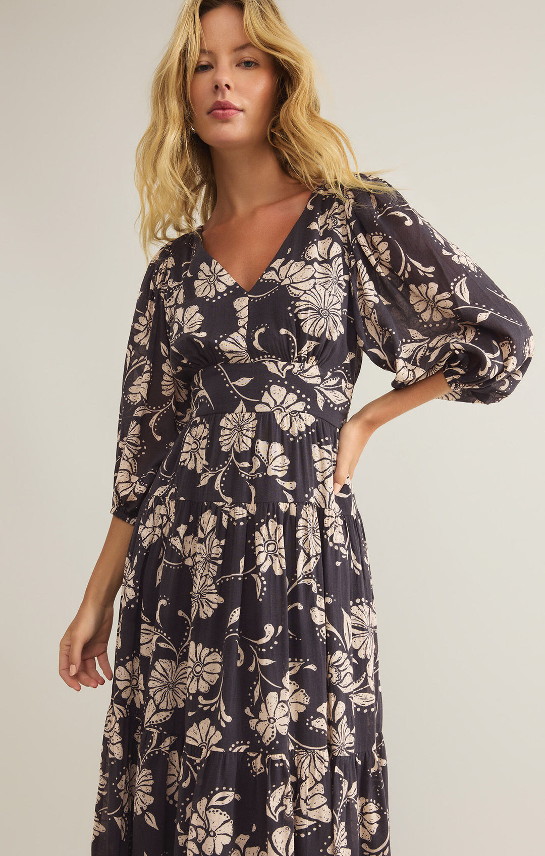 adelina ari floral midi dress Adelina Ari Floral Midi Dress {Z Supply} – The Boutique at Mira's